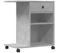 vidaXL Soporte para impresora con ruedas gris hormigón 60x40x68,5 cm