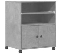 vidaXL Soporte para Impresora con Ruedas Gris hormigón 60x48x74 cm