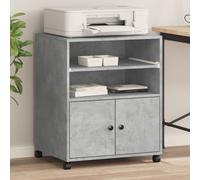 vidaXL Soporte para Impresora con Ruedas Gris hormigón 60x48x74 cm