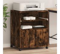 vidaXL Soporte para impresora con ruedas roble ahumado 60x48x74 cm