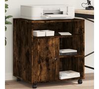 Soporte para impresora con ruedas, color roble ahumado, 60x50x67 cm (vidaXL)