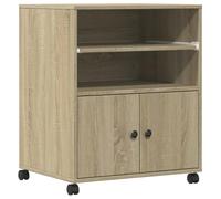 vidaXL Soporte para impresora con ruedas Roble Sonoma 60x48x74 cm con almacenamiento