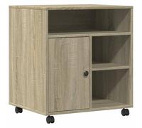 vidaXL Soporte para impresora Roble Sonoma 60x50x67 cm con ruedas y almacenamiento