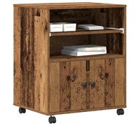 vidaXL Soporte para Impresora Madera Vieja 60 x 48 x 74 cm, Estante Moderno para Impresora, solución de Almacenamiento compacta, Organizador eficiente para tu Oficina