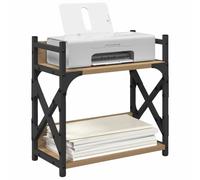vidaXL Soporte para Impresora Roble Artesanal 40 x 20 x 40 cm, Soporte para Impresora Rectangular, Estante Industrial de Dos Niveles, Espacio Amplio, diseño Compacto