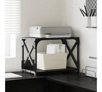 vidaXL Soporte para Impresora Roble Negro 44 x 26 x 31.5 cm, Soporte para Impresora Rectangular, Almacenamiento Amplio para Escritorio, Organizador de Oficina Compacto