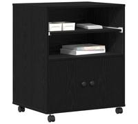 vidaXL Soporte para Impresora Roble Negro 60 x 48 x 74 cm, Soporte Rectangular para Impresora, Oficina Moderna, Organizador Compacto con Almacenaje en Madera