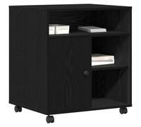 vidaXL Soporte para Impresora Roble Negro 60 x 50 x 67 cm, Mesa de Oficina Moderna, estación para Impresora compacta, Mueble de Almacenamiento Elegante, Organizador práctico