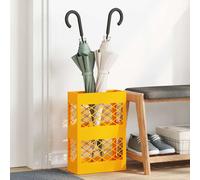 vidaXL Soporte para Paraguas de Lluvia Amarillo Mostaza Acero