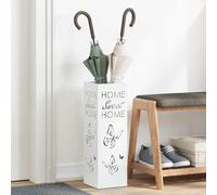 vidaXL Soporte para paraguas metálico 15,5 x 15,5 x 49 cm moderno rectangular Blanco