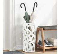 vidaXL Soporte para Paraguas de Lluvia Blanco 15,5 x 15,5 x 49 cm