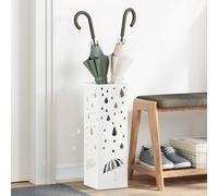 vidaXL Soporte para Paraguas de Lluvia Blanco 15,5 x 15,5 x 49 cm