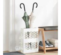 vidaXL Soporte para Paraguas de Lluvia Blanco 28 x 12 x 41 cm Acero