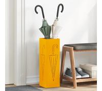 vidaXL Soporte rectangular para paraguas Mostaza 15,5 x 15,5 x 49 cm Metal – Organizador moderno