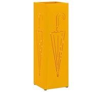 vidaXL Soporte rectangular para paraguas Mostaza 15,5 x 15,5 x 49 cm Metal – Organizador moderno