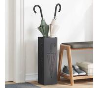 vidaXL Soporte para Paraguas de Lluvia Negro 15,5 x 15,5 x 49 cm Acero