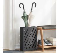 vidaXL Soporte para Paraguas de Lluvia Negro 28 x 12 x 41 cm Acero | Tiene suficiente espacio para paraguas y otras cosas, así que todo es fácil de agarrar,