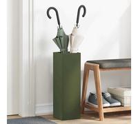 vidaXL Soporte para Paraguas de Lluvia Oliva 15,5 x 15,5 x 49 cm Acero