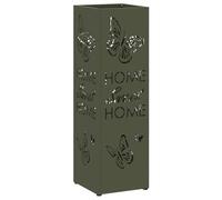 vidaXL Soporte para Paraguas de Lluvia Oliva 15,5 x 15,5 x 49 cm Acero | Motivo de mariposa con perforaciones que está muy a la moda, Acomoda hasta 4 paraguas y viene con espacios extra,