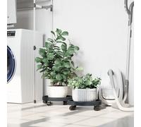 vidaXL Soporte para plantas con ruedas 2 uds gris diámetro 34 cm 35 kg