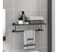 vidaXL Soporte para toallas Negro 61 x 23 x 17 cm Acero inoxidable