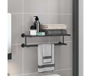 vidaXL Soporte para toallas Negro 61 x 23 x 17 cm Acero inoxidable