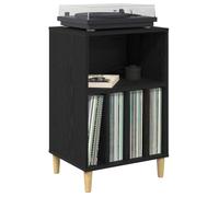 vidaXL Soporte para Tocadiscos Roble Negro 47 x 39,5 x 74,5 cm