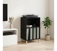 vidaXL Soporte para Tocadiscos Roble Negro 47 x 39,5 x 74,5 cm