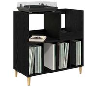 vidaXL Soporte para Tocadiscos Roble Negro 82 x 39,5 x 82,5 cm