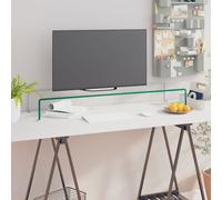vidaXL Soporte para TV/Elevador monitor cristal claro 100x30x13 cm