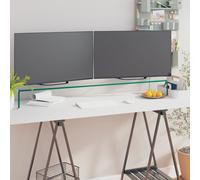 vidaXL Soporte para TV/Elevador monitor cristal claro 110x30x13 cm