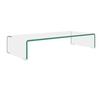 vidaXL Soporte para TV/Elevador monitor cristal claro Transparente, Mueble de Salon, Mueble TV, Mueble TV salon, Mesa de TV, Mueble tele