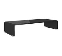 vidaXL Soporte para TV/Elevador monitor cristal negro, Mueble de Salon, Mueble TV, Mueble TV salon, Mesa de TV, Mueble tele