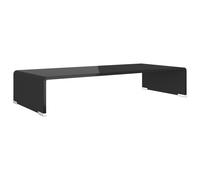 vidaXL Soporte para TV/Elevador monitor cristal negro, Mueble de Salon, Mueble TV, Mueble TV salon, Mesa de TV, Mueble tele