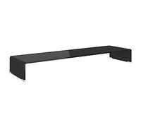 vidaXL Soporte para TV/Elevador Monitor Cristal Negro 110x30x13 cm