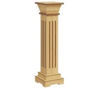 vidaXL Soporte Plantas Pilar Cuadrado Estante Flores Plantas Macetas Rejilla Plataforma Jardín Patio Terraza Balcón Madera Clara 17x17x66 cm MDF