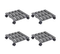 vidaXL Soportes con ruedas para plantas 4 uds gris WPC 30x30x7,5 cm