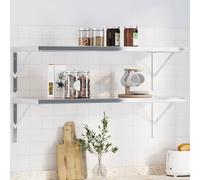 vidaXL Soportes de estante 4 uds acero inoxidable plata 40x2,5x25 cm