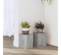 vidaXL Soportes de plantas 2 uds madera gris hormigón 15x15x20 cm