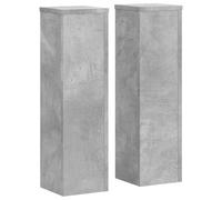 vidaXL Soportes de Plantas 2 uds Madera Gris hormigón 17x17x60 cm, Soporte de Flor, Soporte de Maceta, Soporte de Planta de casa, Soporte de Maceta