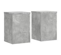 vidaXL Soportes de Plantas 2 uds Madera Gris hormigón 20x20x30 cm, Soporte de Flor, Soporte de Planta de casa, Mesa de Planta, Soporte de Maceta