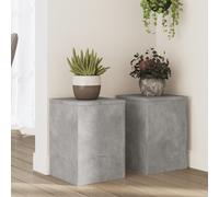 vidaXL Soportes de plantas 2 uds madera gris hormigón 25x25x35 cm