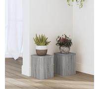 vidaXL Soportes de plantas 2 uds madera gris Sonoma 15x15x20 cm