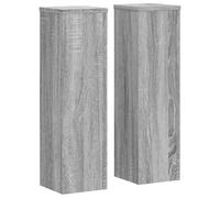 vidaXL Soportes de Plantas 2 uds Madera Gris Sonoma 17x17x60 cm, Soporte de Flor, Soporte de Maceta, Soporte de Planta de casa, Soporte de Maceta