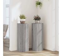 vidaXL Soportes de plantas 2 uds madera gris Sonoma 25x25x80 cm