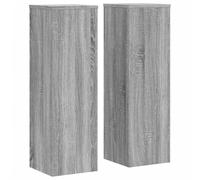 vidaXL Soportes de plantas 2 uds madera 25x25x80 cm Color Gris hormigón, Gris sonoma, Blanco y mas