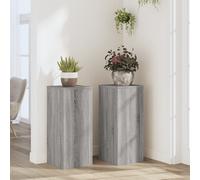 vidaXL Soportes de Plantas 2 uds Madera Gris Sonoma 30x30x70 cm, Soporte de Flor, Soporte de Planta de casa, Mesa de Planta, Soporte de Maceta