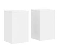 vidaXL Soporte para plantas 2 uds Madera de ingeniería Blanco 30x30x50 cm