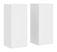 vidaXL Soportes de plantas Madera de ingeniería 2 uds Blanco 30x30x70 cm