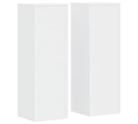 vidaXL Soportes de plantas 2 uds madera ingeniería blanco 33x33x100 cm